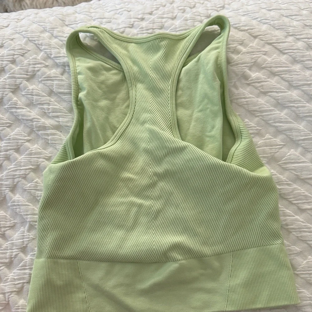 YPB Light Green Ribbed Racerback Tank Top - Picture 2 of 3